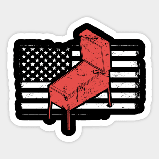 American Flag And Arcade Pinball Machine Sticker